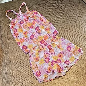 Floral tank and shorts set size L 10/12 new condition